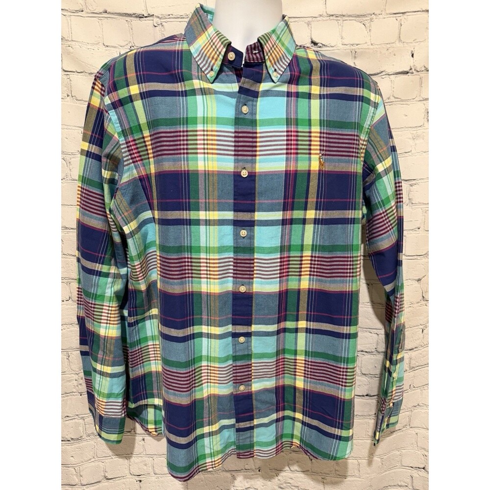 NWT Ralph Lauren Cotton Button Up Shirt Men’s Plaid Beach Vacation Size XL